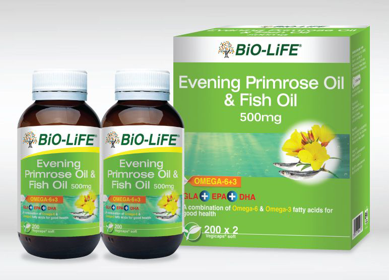 BIOLIFE Evening Primrose Oil Fish Oil 2 x 200’s
